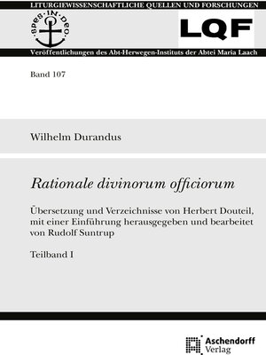 cover image of Rationale divinorum officiorum